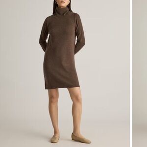 Quince Brown Turtleneck Mini Dress